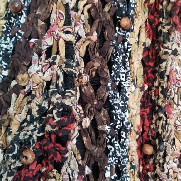 Vintage 90's Sandy Starkman Boho Hippie Woven Tassel Beaded Jacket - Picture 5 of 7